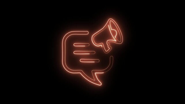 Glowing Neon Affiliate Marketing Icon Isolated on Black Background. HD Video Motion Graphic Animation