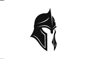 Fototapeta premium Ancient Helmet Design: A striking silhouette of a classic helmet, symbolizing strength, protection, and valor, stands boldly against a clean backdrop. 