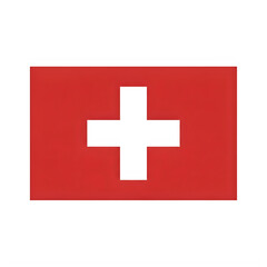 The national flag of switzerland featuring a white cross on a red background
