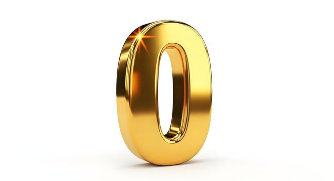 A 3D rendering of a gold metallic number zero standing upright on a plain surface viewed from the front es3 (120).jpg
