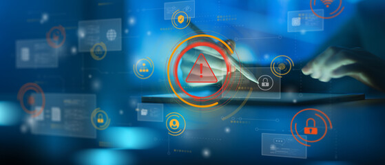 Information Security Alert Interface Showing Cyber Threat and Access Protection.