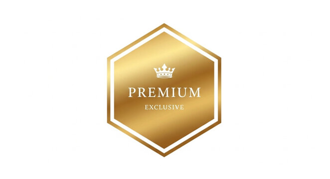 Luxury Premium Quality Gold Badge Logo.