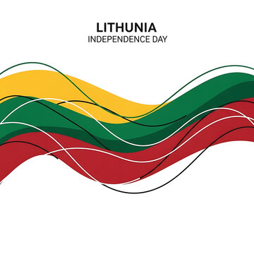 Lithuanian Independence Day celebration banner, Lithuania National Day patriotic background design, 16 February Lithuania Independence poster template, Lithuanian flag creative typography design, Balt