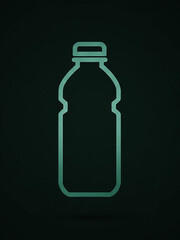  icon of a plastic Zamzam water bottle with a cap, drawn with light green lines on a dark background.