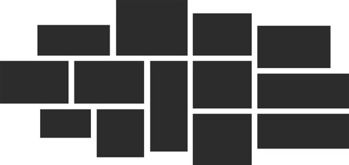 Modern photo gallery collage frames, comics page grid layout abstract digital photo wall collage vector.