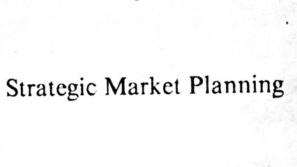 Vintage textured strategic market planning typography isolated on transparent background with...