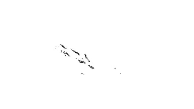 Sketch Solomon Islands outline map animation - smooth progressive reveal