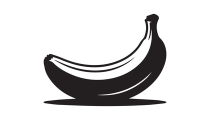 black color banana fruits of silhouette vector illustration, solid white background © silhouette