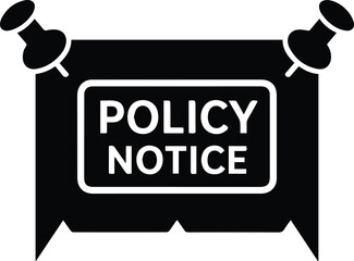 Policy Notice Sign Pinned With Thumbtacks On White Background banner announcement