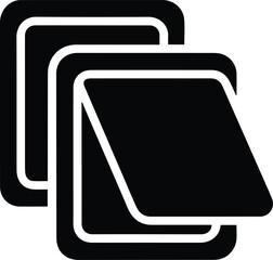 Stacked Square Shapes with Rounded Corners Icon symbol graphic