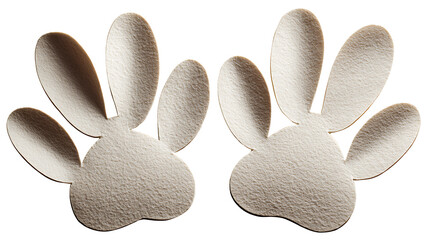 Glittery Easter bunny paw prints festive style isolated on white background