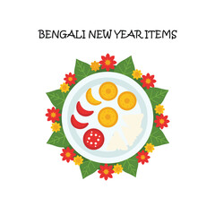 Bengali New Year Items Vector Design