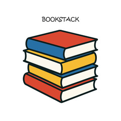 Bookstack Vector Design