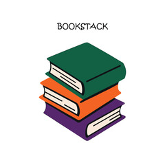 Bookstack Vector Design