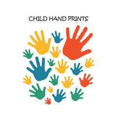 Child Hand Prints Vector Design