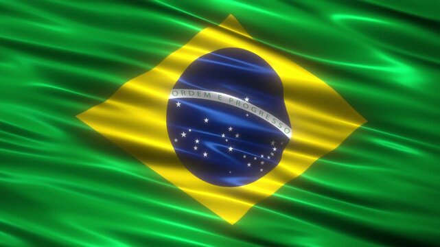 waving brazil country flag background loop