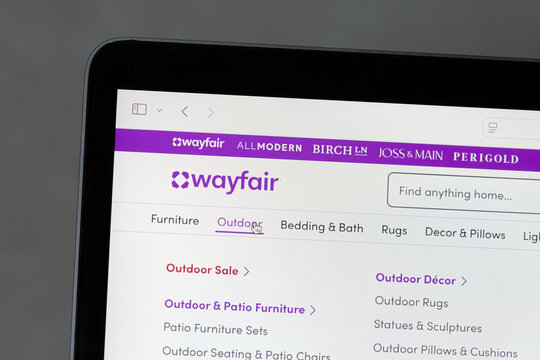 Ostersund, Sweden - Feb 12, 2026: Wayfair webpage. Wayfair Inc. is an American e-commerce company based in Boston, Massachusetts that sells furniture and home goods online.