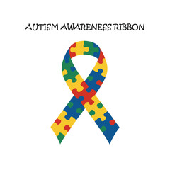 Autism Awareness Ribbon Vector Design