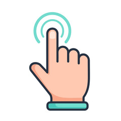 Obraz premium Hand cursor clicking on a digital interface or touchscreen with subtle ripples indicating interaction, emphasizing user engagement and digital navigation