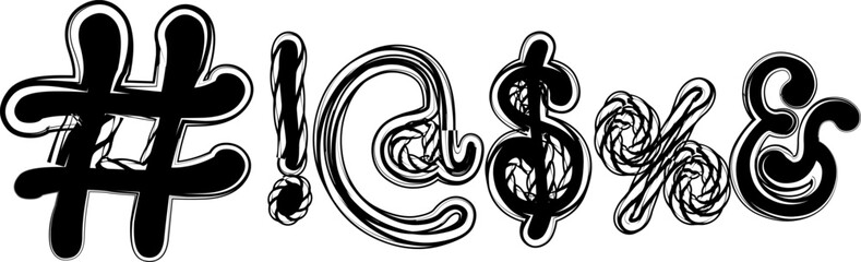 Fototapeta premium hand drawn symbols on white background