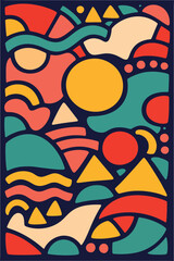 Obraz premium Colorful Decorative Floral Doodle Pattern Illustration