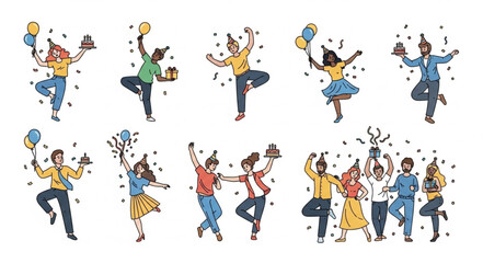 People Dancing with Joyful Expressions.