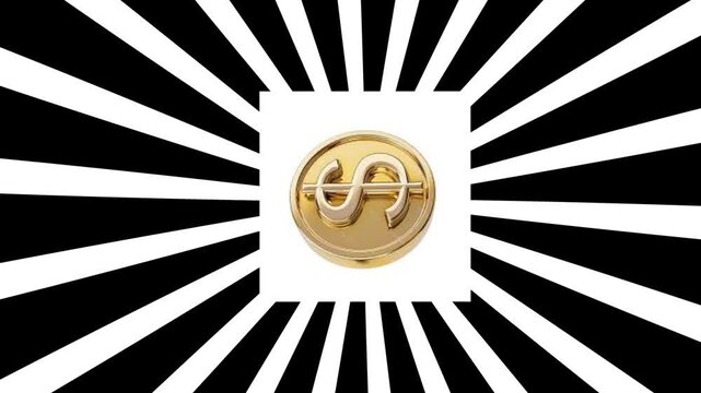 Golden Dollar logo best animation.4k Alpha channal .