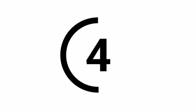 10 second countdown timer animation from 0 seconds to 10 seconds on a transparent background, ten second countdown timer from zero to ten with alpha channel.