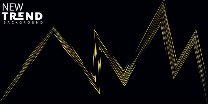 Dynamic Gold Lines Background with Sharp Peaks for Modern Design
