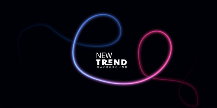 Futuristic Neon Light Loops Abstract Background