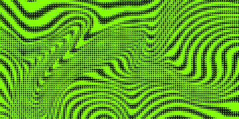 Vibrant abstract vector background. Energetic lime green and black design featuring dynamic strokes, halftone dots. Vector ilustration © Susilo