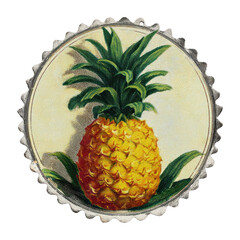 Obraz premium PNG Vintage pineapple illustration on paper.
