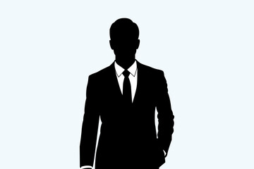 Silhouette of Anonymous Businessman in Suit Avatar Icon