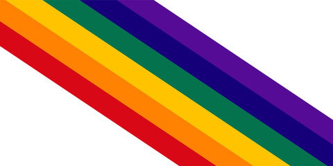 Pride Flag Banner. Wide horizontal horizontal pride flag rainbow banner vector design element. LGBT banner with space for text