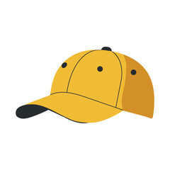 Fototapeta premium Yellow baseball cap with black accents and ventilation holes