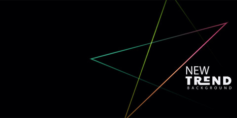 Modern abstract neon lines on black background