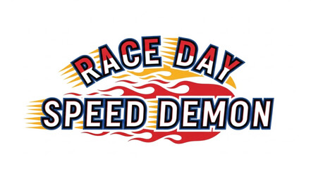 Racing Logo with Flames Design. © Sabir