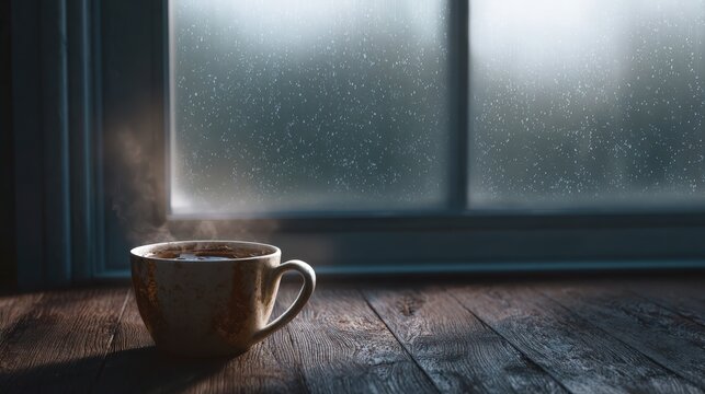 Cozy rainy day coffee