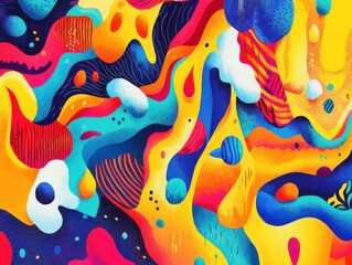 Bold, colorful illustrations with energetic vibrance