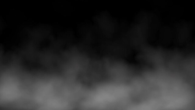Smoke, fog or mist effect - Loop overlay effect on a black background. Stock royalty free animation