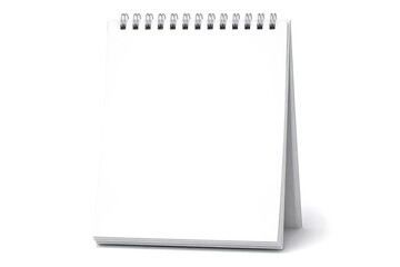 Blank White Desk Calendar or Notepad Mockup on White Background