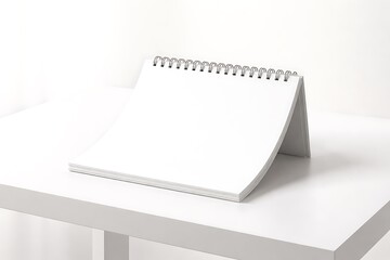 Blank Spiral Desk Calendar Mockup with Copy Space