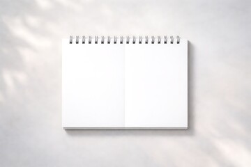 Blank Open Spiral Notebook Mockup with Natural Shadows