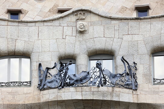 Casa Mila. Building details at a famous site in Barcelona Spain, 12 july 2025 , Spain.