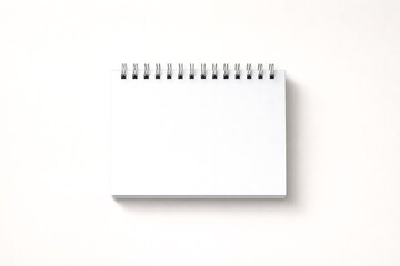 Blank White Spiral Notebook or Calendar Mockup on Minimalist Background