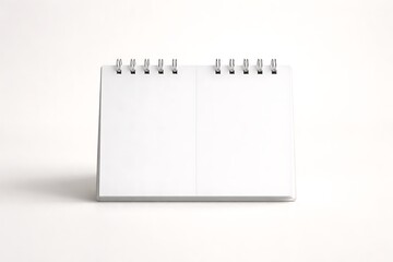 Blank Open Spiral Desk Calendar Mockup on White Background