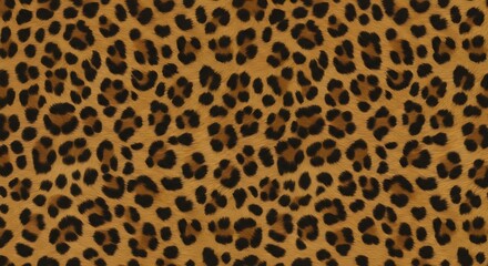 Detailed Leopard Print Texture - Seamless Pattern of Brown Spots on Tan Background.
