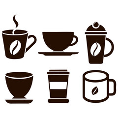Obraz premium Set of coffee cups vectors 
