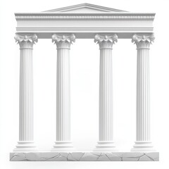 Obraz premium Imposing white classical columns with decorative capitals, symbolizing strength and elegance in architecture.