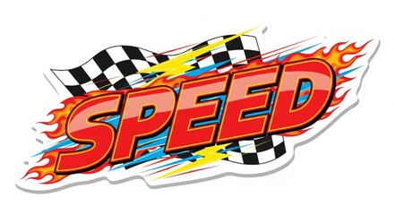 Red Speed Text with Flames. © Reza